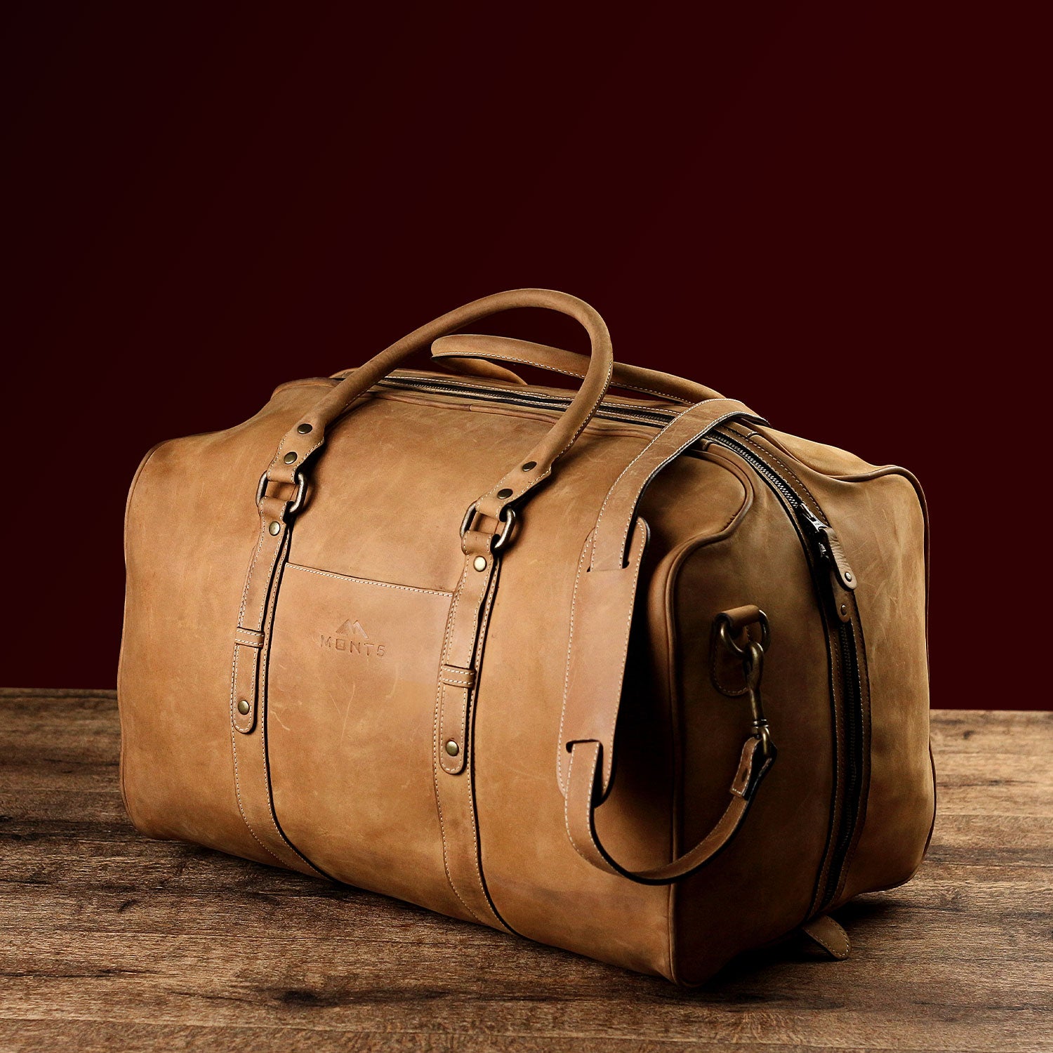 Leather Duffel Bag Full Grain Leather Travel Bag Weekender -  Israel