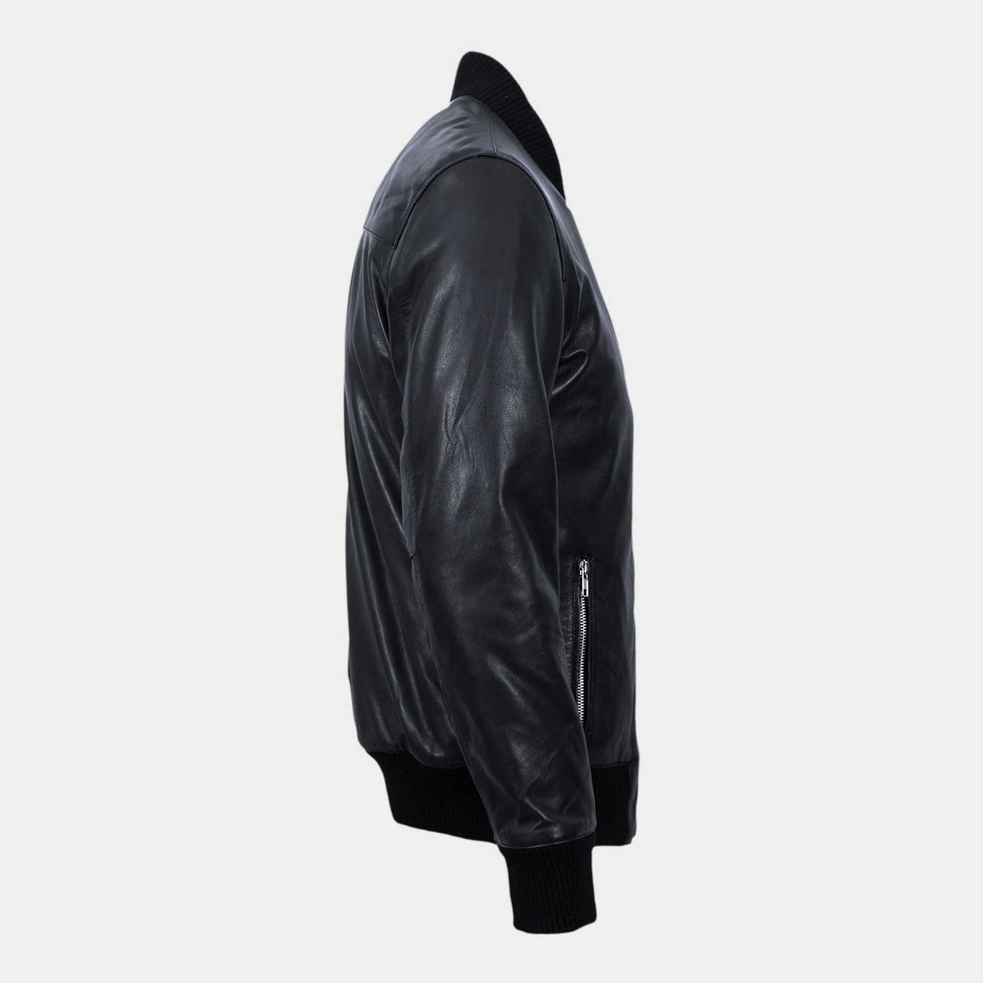 K2 Men's Black Leather Bomber Jacket | MONT5