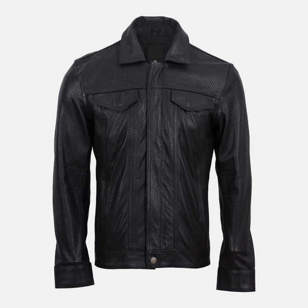 Men's Leather Motorcycle Summer Jacket