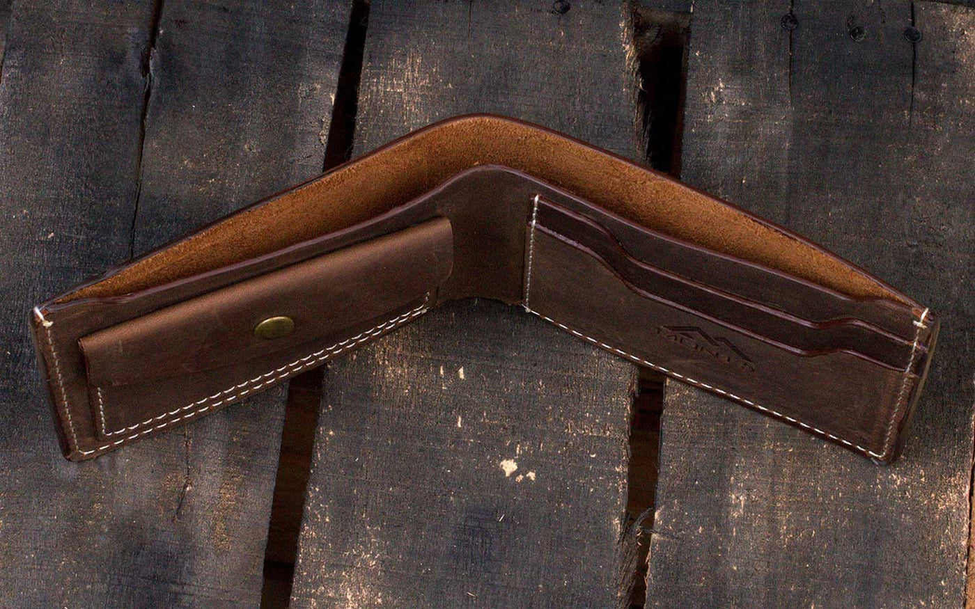 小物 Middle Leather Wallet Horween MiniMaxV2 wallet | 5 Pocket Minimalist Wallet | Made to