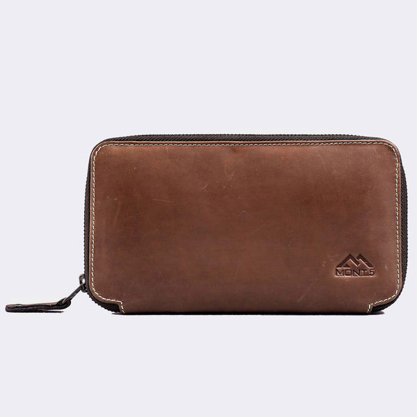 Dark Brown Leather Passport Wallet