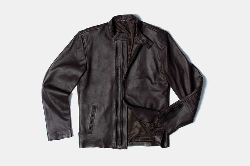 Deosai Men Brown Leather Jacket