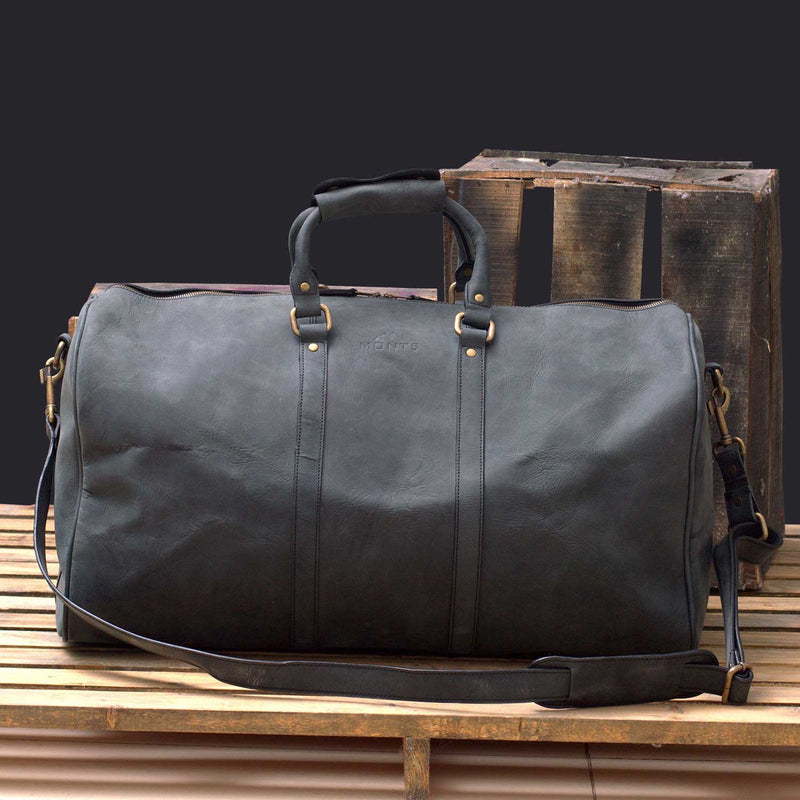 Gokina Large Leather Duffle Bag