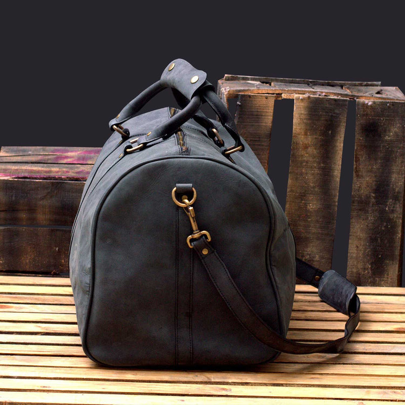 Gokina Large Leather Duffle Bag