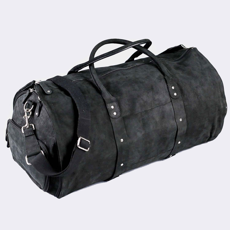 Charcoal Leather Duffle
