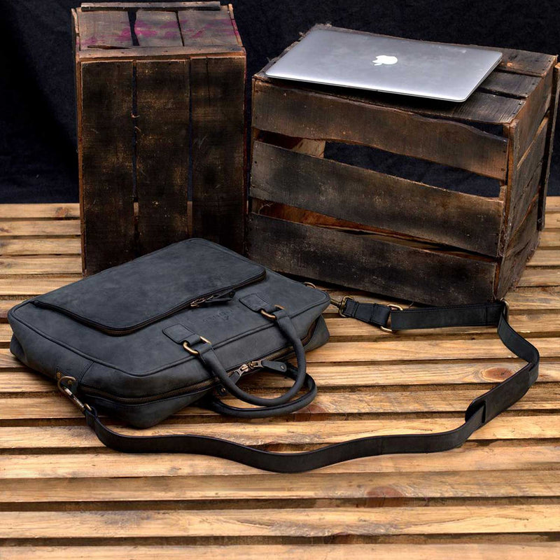 Hushay Leather Laptop Business Bag