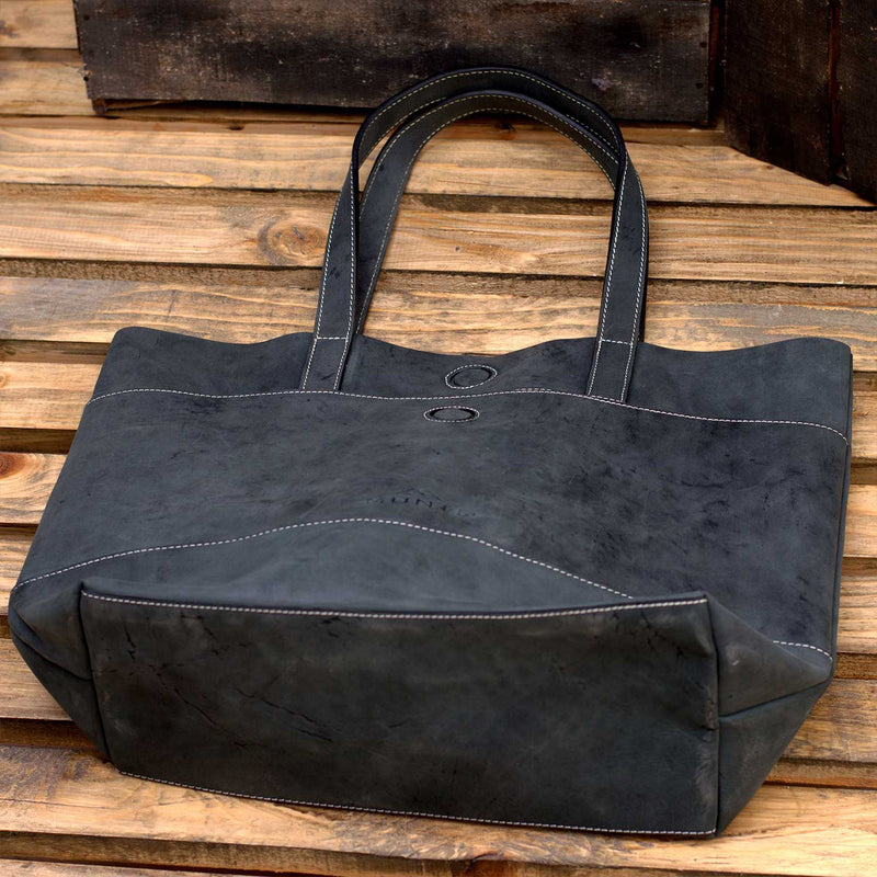 Charcoal Leather Tote
