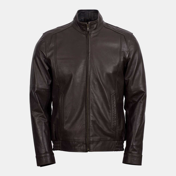 Men Dark Brown Leather Jacket