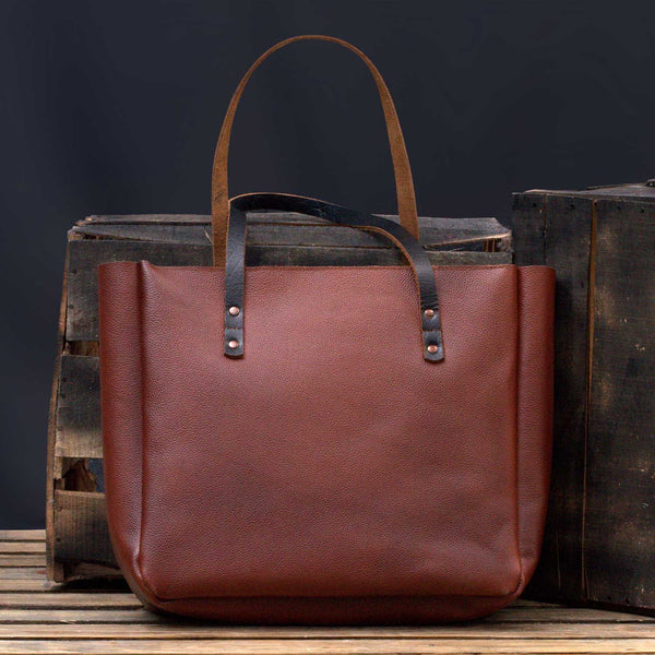 Leather Tote With Zipper