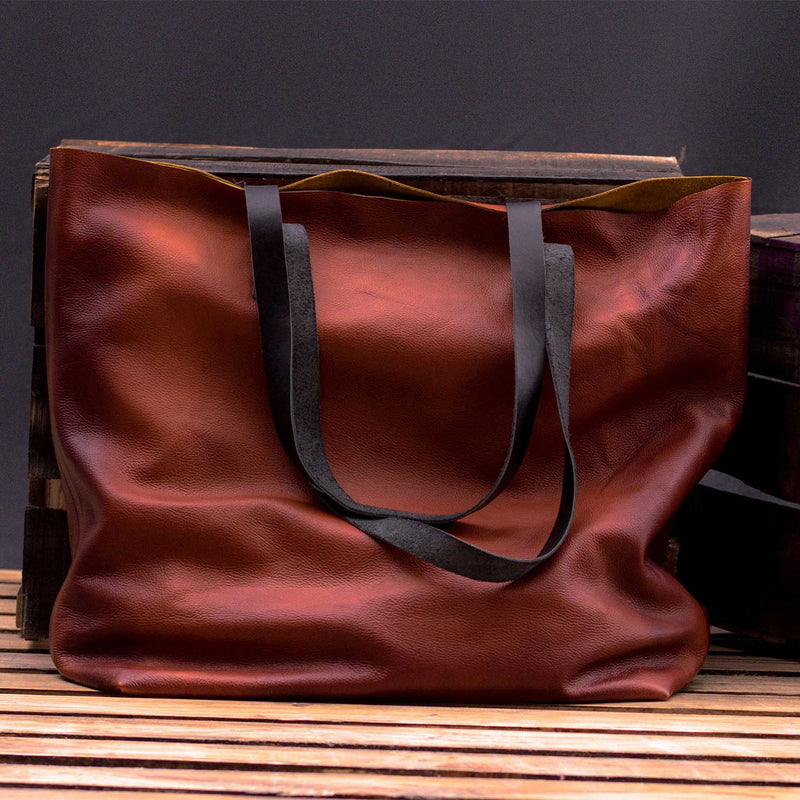 Handmade Brown Leather Tote