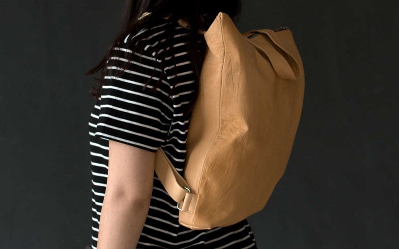 Khaplu Minimalist Women Leather Backpack