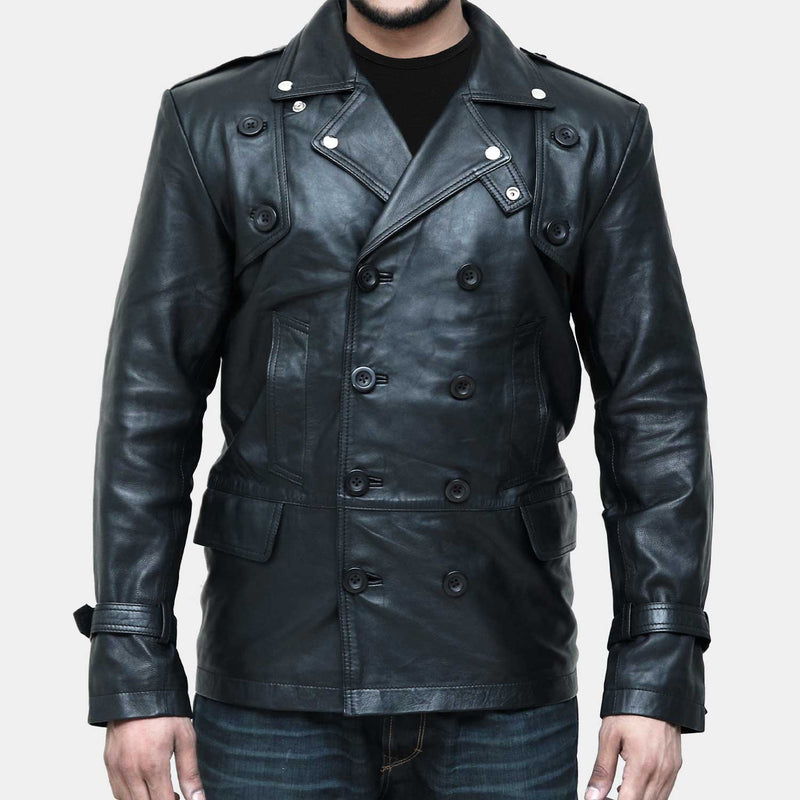 Men's Top-grain Leather Coat