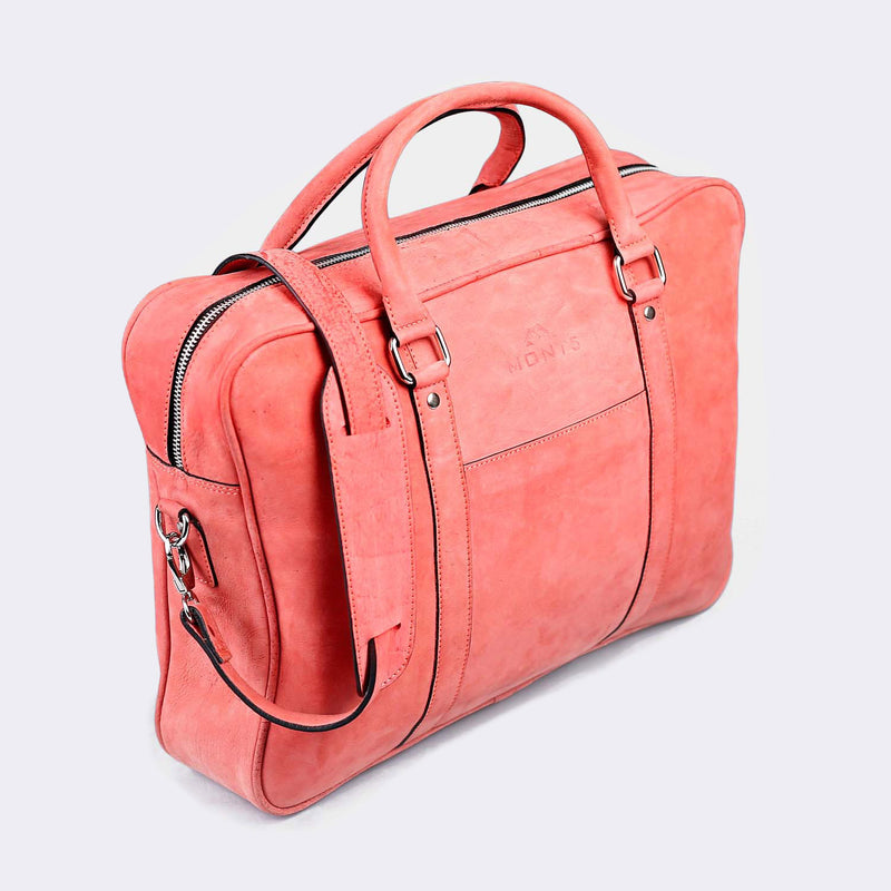 Pink Leather Satchel For Women